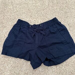 Gap Women’s XS Pull On Utility Shorts Linen Navy Blue Pull